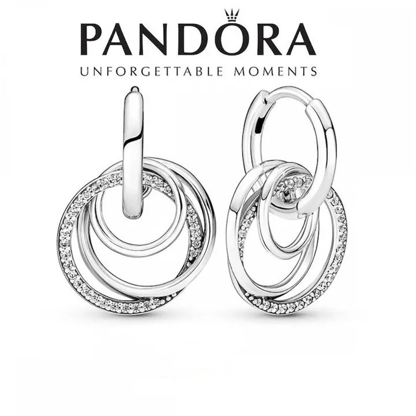 S925 Sterling Silver Pandora Hoop Earrings,Unique Earrings,Gifts For Her - £13.58 GBP