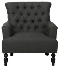 Byrnes Fabric Club Chair, Dark Gray, Christopher Knight Home - £290.05 GBP