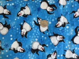 3150 Timeless Treasures BLUE PENGUIN Craft Quilting Cotton FABRIC-41&quot; x 2.25 yds - £10.93 GBP