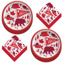 HOME &amp; HOOPLA Canadian Party Supplies - Canada Day Canadian Pride Paper Dessert  - £10.58 GBP