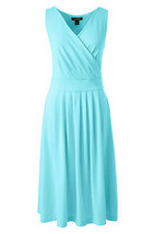 Lands End Women&#39;s Fit and Flare Dress Aqua Shell New - £36.05 GBP