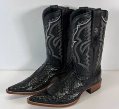 NEW Semental Rancho Mens Exotic Western Boots Black Snake Skin Mens Size... - $123.74