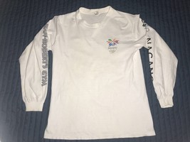 Vintage Nagano 1998 Shirt Adult Medium 38-40 Olympics Andazia White T Shirt - £19.46 GBP
