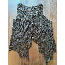 Crocheted Black Vest Vintage Hippie Style NWT - £15.81 GBP