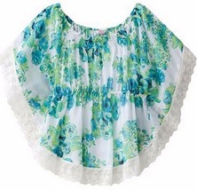Candies Girls Girls 7-16 Green White Floral Blouse Cami Top Set  L 14 - £15.62 GBP