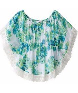 Candies Girls Girls 7-16 Green White Floral Blouse Cami Top Set  L 14 - £15.71 GBP