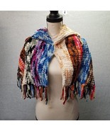 Handmade Shawl Wrap Kids? Adult Small? Hand Crochet Knitted Multicolor B... - £31.28 GBP