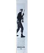 Mens Wranglers blue jeans hunters rifle wear -1962 Vintage Print Ad - $9.93