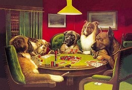 Dog Poker - &#39;Is the St. Bernard Bluffing?&#39; by C.M. Coolidge - Art Print - £17.53 GBP+