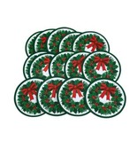 14 Vintage 1987 Christmas Wreath Disposable Paper Drink Coasters - £8.02 GBP