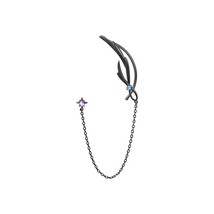 Vintage Earring Women Silver Needle High Quality Black Feather Drop Earring Fema - £21.34 GBP