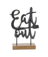 Eat Out Kitchen Sentiment Sign with Wood Base 8.75&quot;H - €44,43 EUR