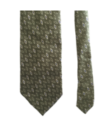 Puritan Vintage Silk Tie Men&#39;s Neck Tie Green Navy Graphic Print Stain R... - $35.66 CAD