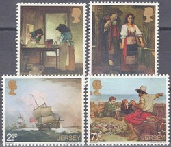 ZAYIX Great Britain - Jersey 57-60 MH Jersey Paintings Ships Society Ships - £1.31 GBP