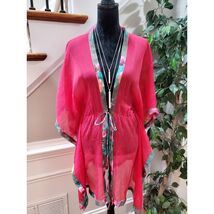 Revue Women's Red 100% Polyester Short Sleeve Casual Kimono Dress Free Size - $22.77