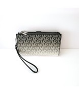 Michael Kors Jet Set Travel Large Double Zip Wristlet Clutch Black MK Lo... - $107.31 CAD
