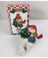 Vtg World Bazaars Holiday Collection Snowman Holding Tree  7.5&quot; Stocking... - $17.45