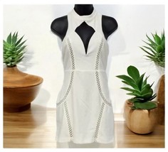 San Joy white ivory keyhole stretchy Party dress Women’s Junior Size S S... - $26.72 CAD