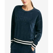 DKNY Womens Activewear Long Sleeve Raised Logo Pullover Sweatshirt,Carbon,Large - £54.44 GBP