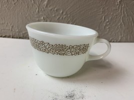 Pyrex Coffee Cup Mug Woodland Brown Pattern Corning Milk Glass - $15.68