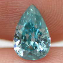 Loose Pear Shape Diamond Polished Fancy Blue VS2 Natural Enhanced 0.86 Carat - £863.47 GBP