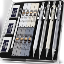 4PCS Metal Mechanical Pencils Set 0.5 Mm, Lead Drafting Pencil 0.5Mm for... - £12.78 GBP