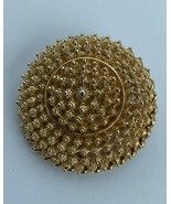 Coro Brooch Pin Dome Gold Tone Signed 1.9&quot; Vintage Costume Jewelry Match... - $19.77