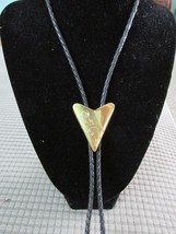 &quot;&quot;Faux Leather Braid - Bolo Tie - Gold Tone Heart Pull&quot;&quot; - £6.99 GBP