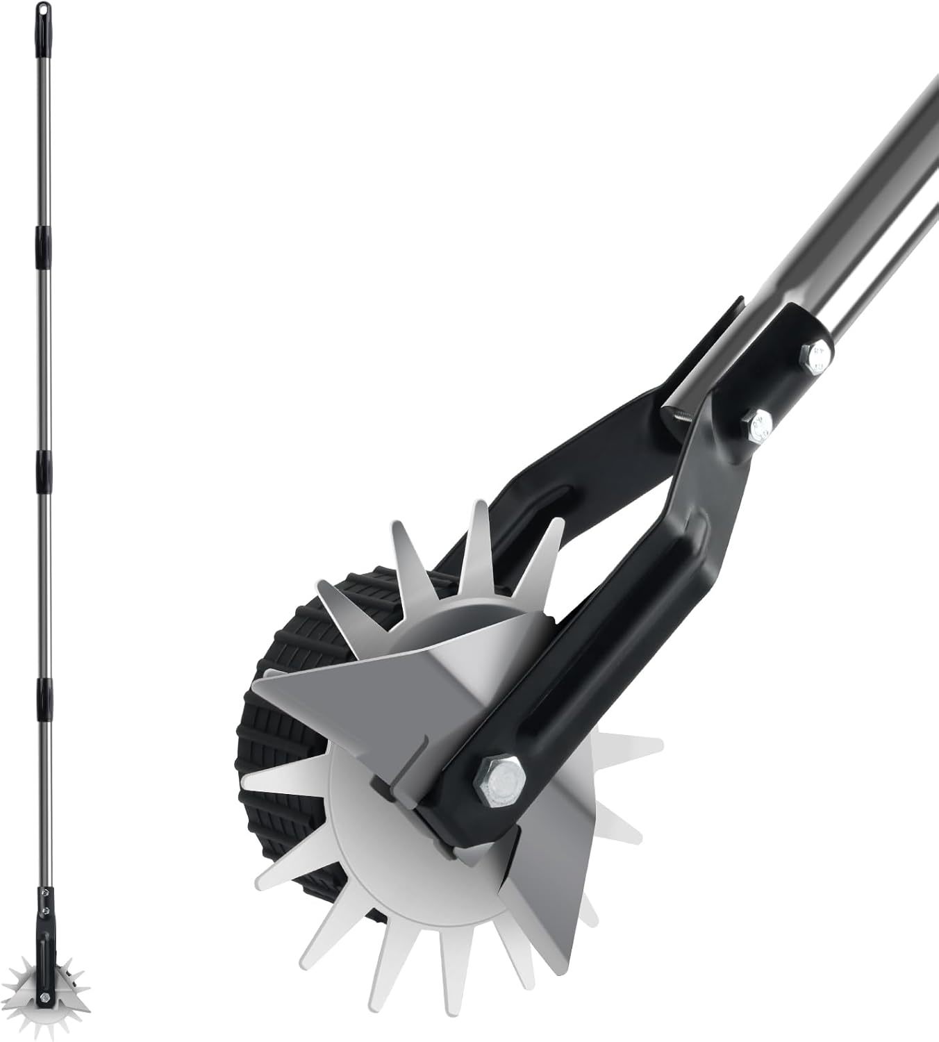 Momiby Wheeled Rotary Edger, Manual Lawn Edger With Sturdy 4-Section, Inch - $39.98