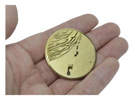 Beach Walk Memory - Personalized Sand Footprint Round Keepsake Medal Coi... - £6.68 GBP