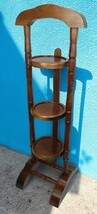 Solid Mahogany Wood 3-Tier Folding Cake Pie Plant Display Stand Table En... - $3,198.66 MXN