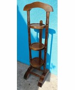Solid Mahogany Wood 3-Tier Folding Cake Pie Plant Display Stand Table En... - $229.17 CAD
