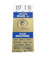 1974 Miami Dolphins vs Chicago Bears Ticket Stub 9/7/74 Griese Preseason TD - £9.57 GBP