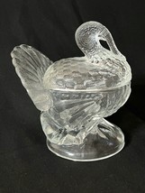 Vintage L.E. Smith Clear Glass Turkey on a Nest Covered Dish - £19.97 GBP