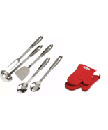 All-Clad 5-Piece Stainless Steel Utensil Set with All-clad Mitts - £58.57 GBP
