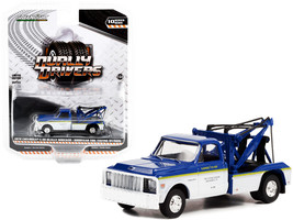 1972 Chevrolet C-30 Dually Wrecker Truck White and Blue with Yellow Stri... - £18.28 GBP