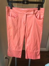 Trina Turk Los Angeles Coral Mid Rise Clam Digger Pants Sz 6 Euc - £51.43 GBP