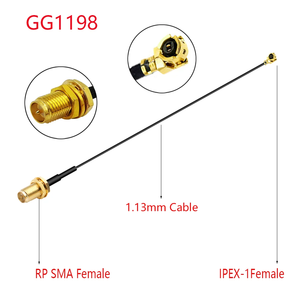 House Home 1PC RG1.1m 0.81mm Pigtail Extension IPEX RF Cable SMA Female to ufl U - £19.98 GBP