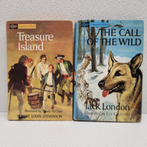 Vintage Set of 2 HC Companion Library Books - Call Of The Wild &amp; Treasure Island - £9.03 GBP