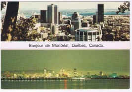 Quebec Postcard Montreal Day And Night  - £3.17 GBP