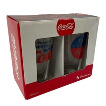 Coca Cola Things Go Better With Coke Mixing Glass Set Of 2 16 Ounce New Open Box - £9.41 GBP