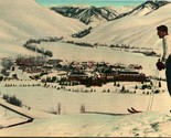 Winter Ski Scene Sun Valley Idaho ID Union Pacific Railroad Linen Postca... - $15.79