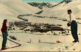 Winter Ski Scene Sun Valley Idaho ID Union Pacific Railroad Linen Postcard A3 - £12.35 GBP