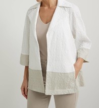 Joseph Ribkoff crinkle two tone blazer in VANILLA/MOONSTONE - size 10 - £77.73 GBP