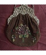 Antique 1920s Beaded Flapper Purse Cherub Silver Frame Floral Beaded Des... - €194,73 EUR
