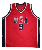 Michael Jordan #9 Team USA New Men Basketball Jersey Red Any Size - £27.67 GBP