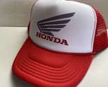 Vintage Honda Motorcycle Hat  Trucker Hat snapback Unworn Red adjustable... - $17.59