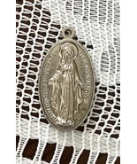 Vtg Religious Medal Pendant Virgin Mary Conceived Without Sin Pray For U... - €6,05 EUR