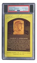 Charlie Gehringer Signed 4x6 Detroit Tigers HOF Plaque Card PSA/DNA 85025741 - £68.68 GBP