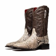 Marco Di Milano Genuine Snake Skin Cowboy Boot Missouri Natural image 3